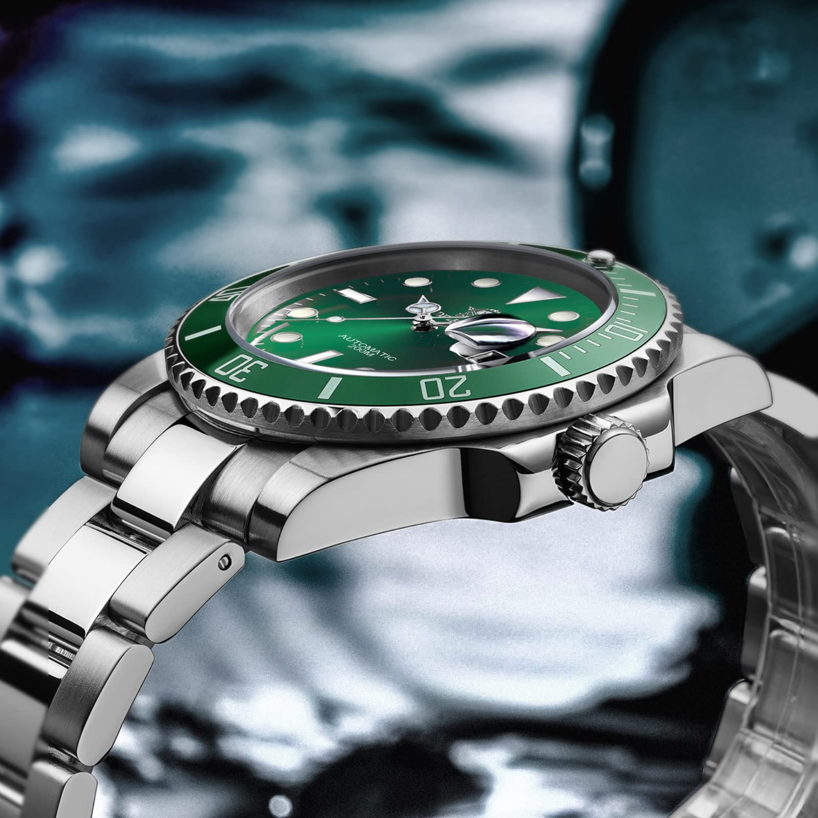Addiesdive - Orologio d’immersione automatico da uomo, 200 m, orologio subacqueo NH35A, cinturino in acciaio inox