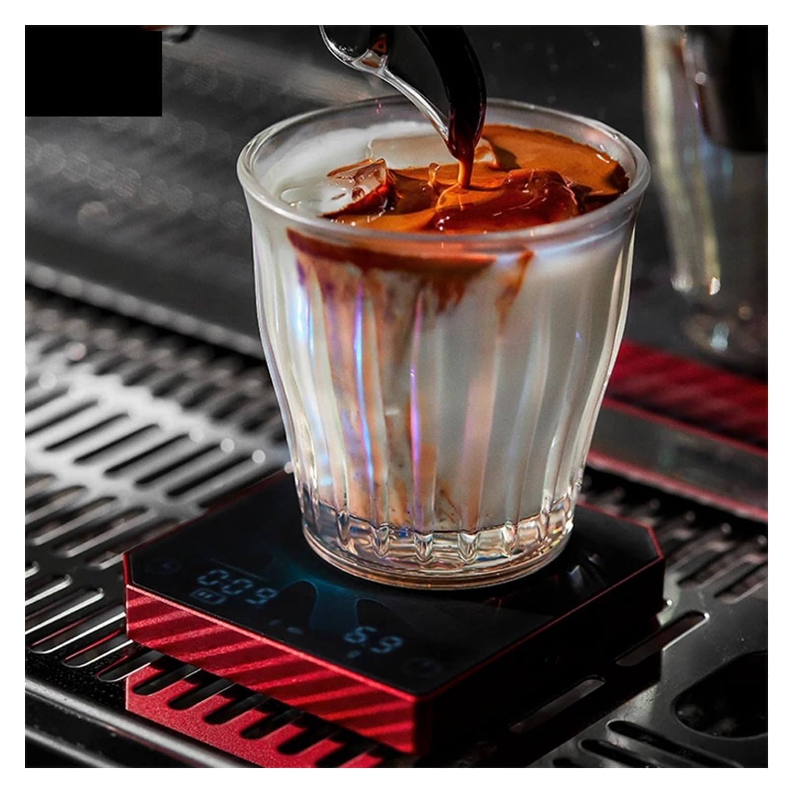 Balance numérique, Balance électronique en métal for café expresso, balance à café professionnelle de haute précision/balance à expresso(Metal-Scale-Red)