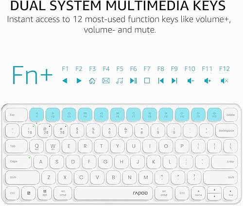 Miniatura 6 de Rapoo Combo de teclado y mouse multidispositivo 9010M, juego de teclado y mouse inalámbricos de 2.4 GHzBluetooth 5.04.0 para WindowsMacLinuxChrome,