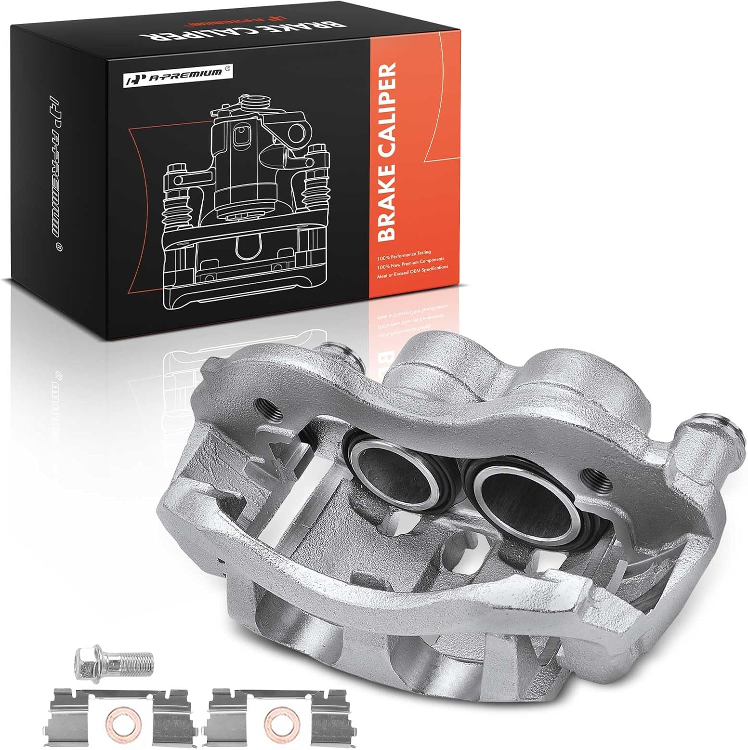 A-Premium Disc Brake Caliper Assembly with Bracket Compatible with Select Ram Models - 2014-2021 - ProMaster 1500 2500 3500 - Front Left Driver Side