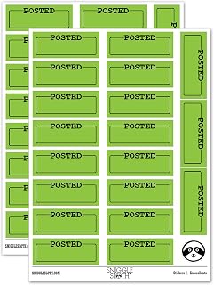 Posted Blank Box for Date Signature Bank Check Sticker Pack - Gloss Finish - Large 2.00" Size - Light Green