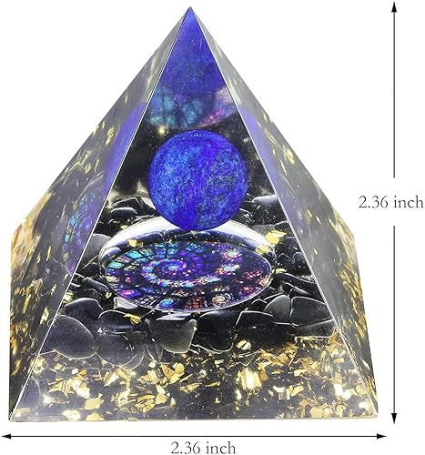 Miniatura 8 de Rockcloud Esfera de piedra cristalina de pirámide de orgón en generador de energía base de loto para meditación de equilibrio de chakras, cornalina