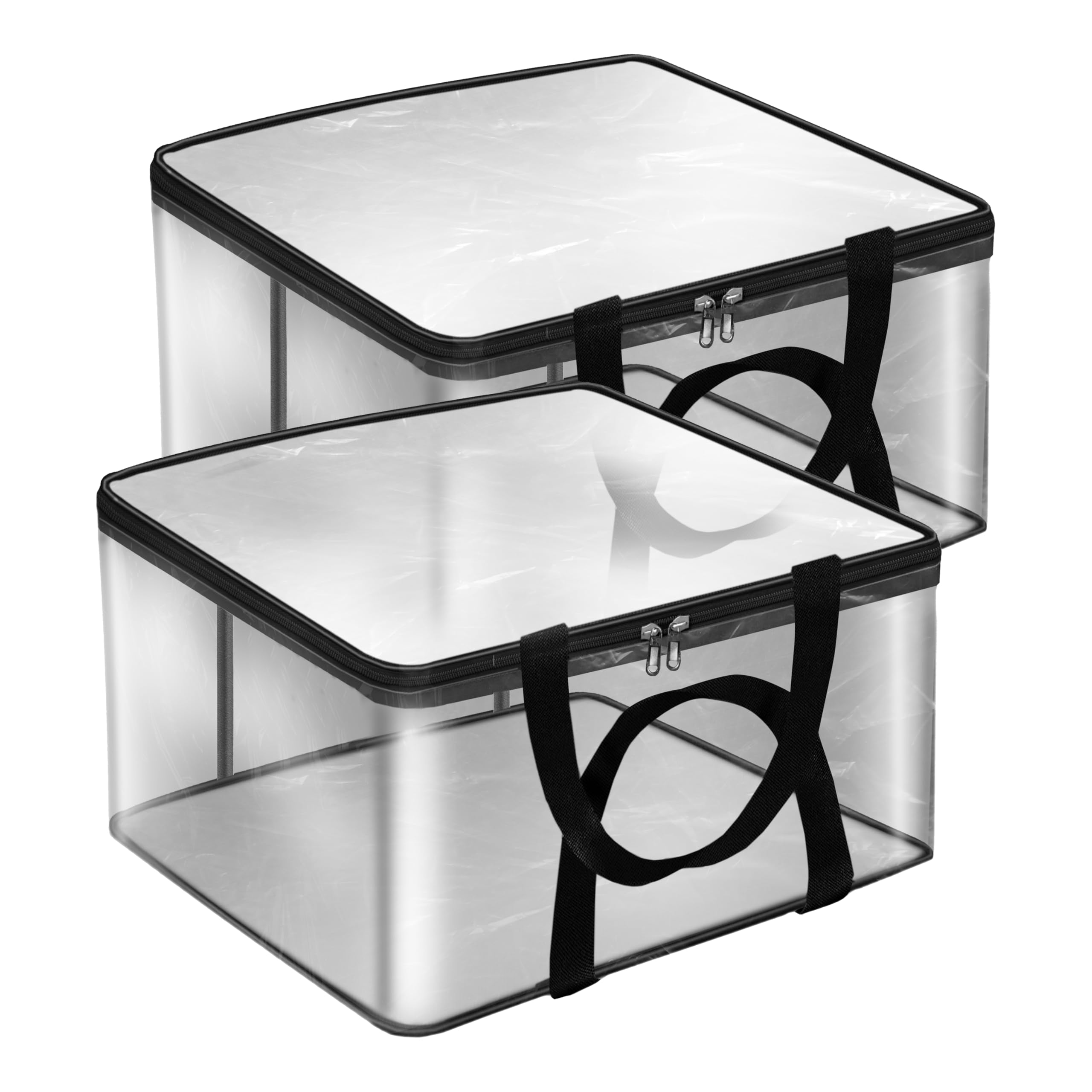 Storite Pack of 2 Transparent Storage Bag for Saree Covers,Clothes, Lehenga, Blankets, Bedsheets, Toys, Docs|Wardrobe Organizer|Clear Storage Box Bag, Plastic (41 x 31 x 23 cm)-image-26