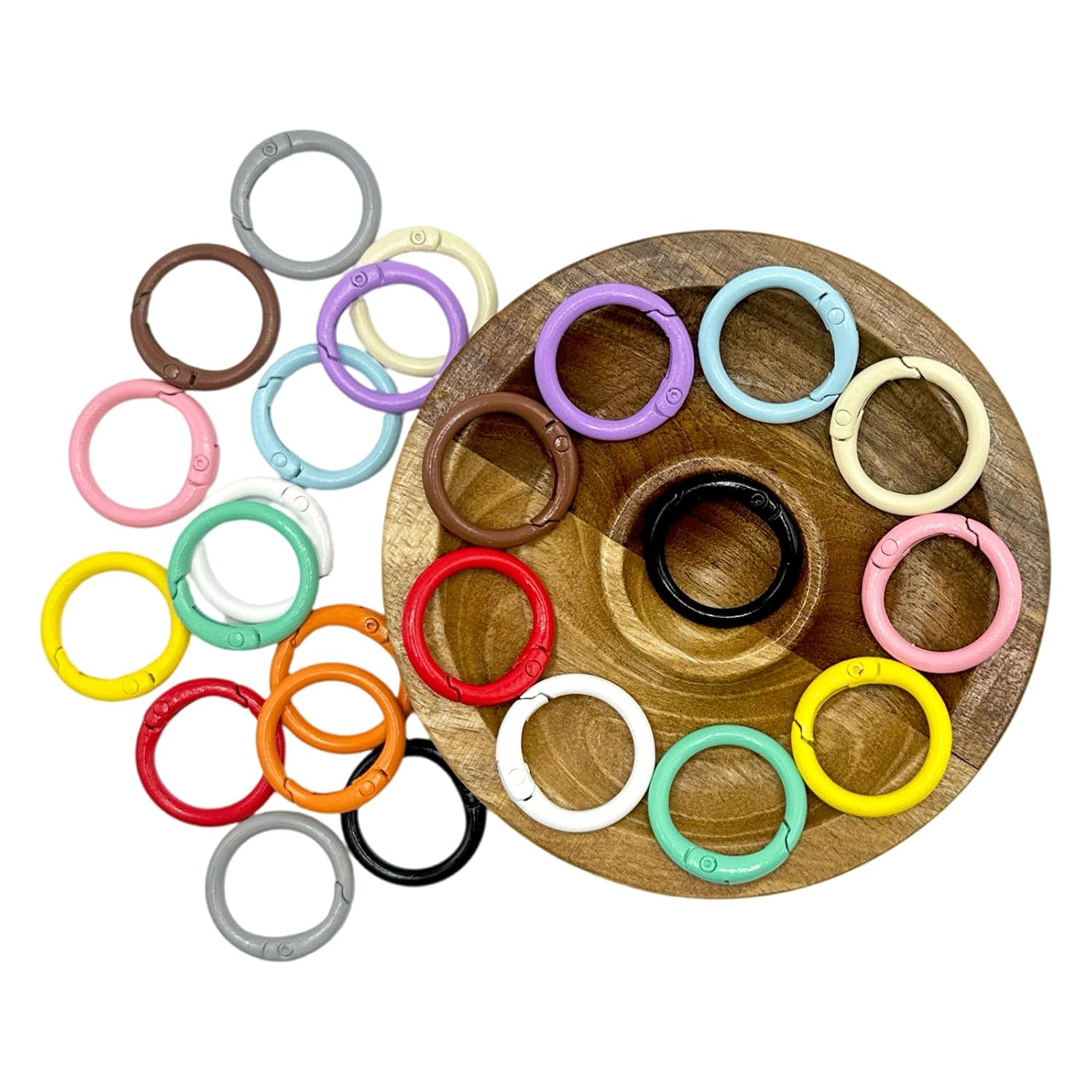 24PCS Alloy Spring O Ring Clips, Round Keychain Carabiner Clips, Colorful Carabiner with Snap Clip for DIY Accessories Keychains Bags Belts Lanyards - Image 4