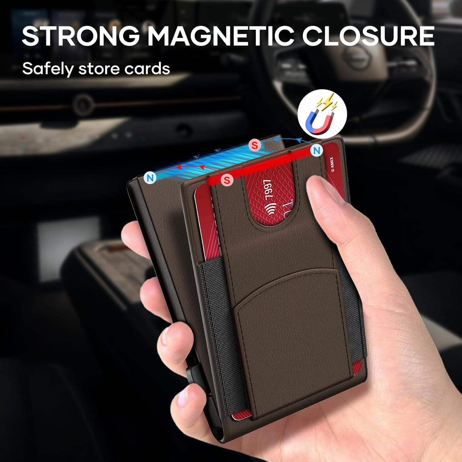 GIGIGO Wallet for Men, Mens Minimalist Wallet 9-12 Cards, Slim Compact Wallet with Money Clip & ID Window, RFID Blocking Smart Pop Up Card Wallet, Great Gifts - Image 4