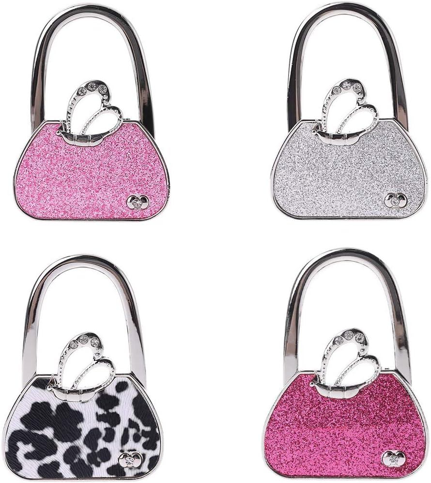 for Butterfly for Rhinestone Foldable Purse Handbag Hanger Table Hook Holder WOM Command Hooks Door Towel Adhesive Stick