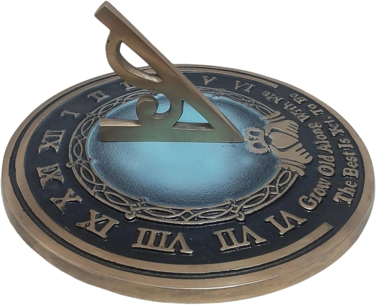 Sundial 10" Aluminum Grow Old Along w/Me Large Unique for Couples, Home Decor, Perfect Retirement & Special Occasions Gift, Wedding Gift for Couples, Office Decor