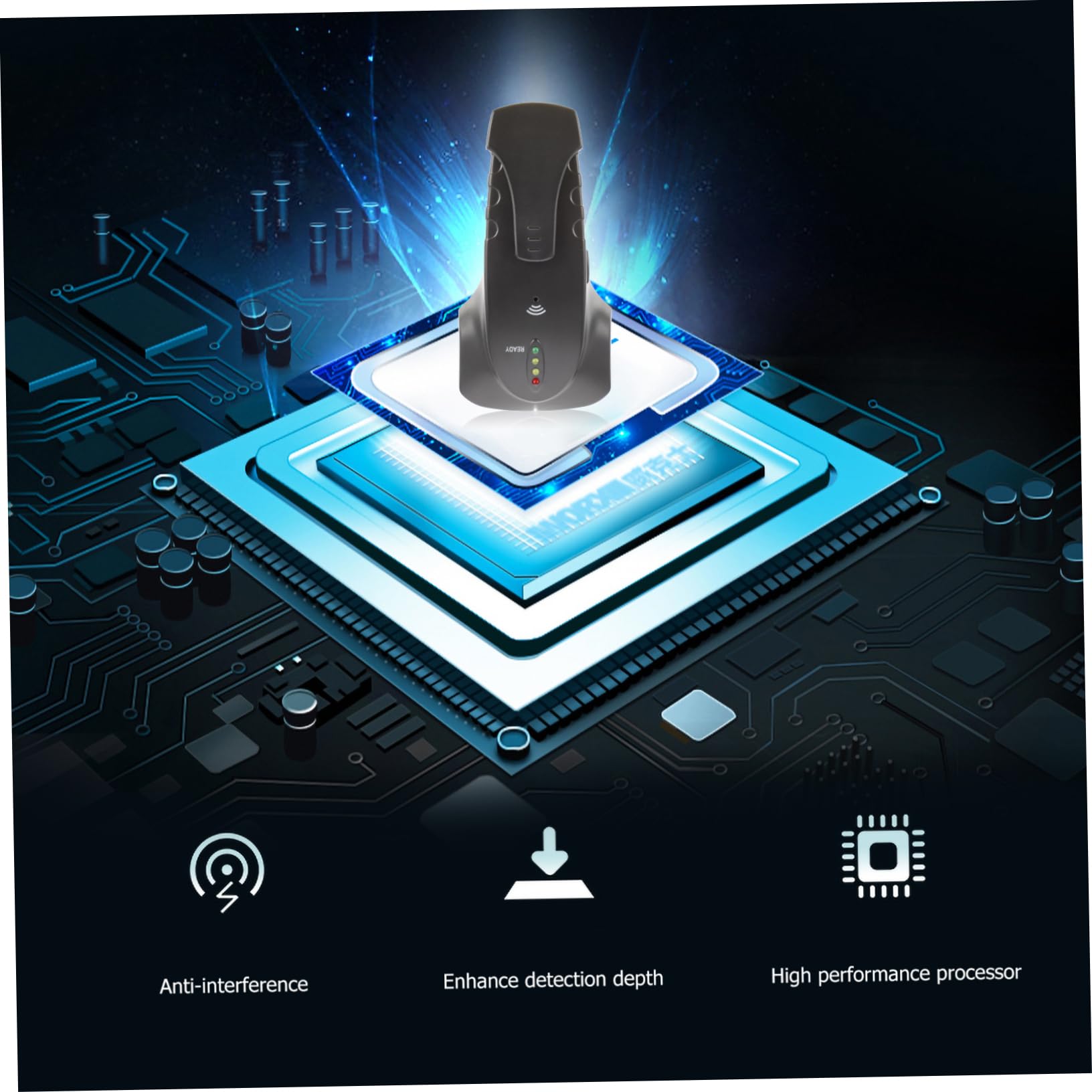 UKCOCO 2pièces Détecteur De Métaux Mural Scanner Électronique Pour Plafonds Et Sols Détection De Et Jusqu Affichage Led Et Alarme Sonore Design Ergonomique Compact Et
