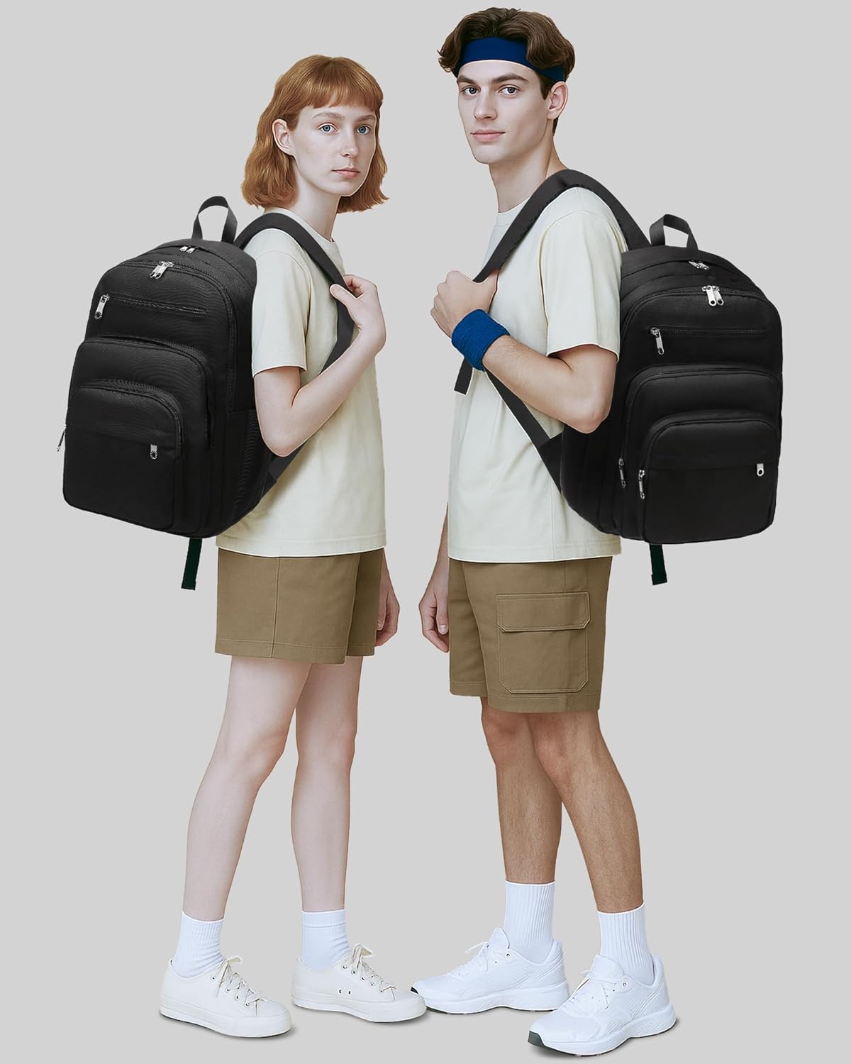 Backpack for Middle High School Teen Boys Girls Large College Bookbag with Laptop Compartment Back to School Book Bags Mochilas Escolares para Niños Niñas Adolescentes (Black, Solid) - Image 2