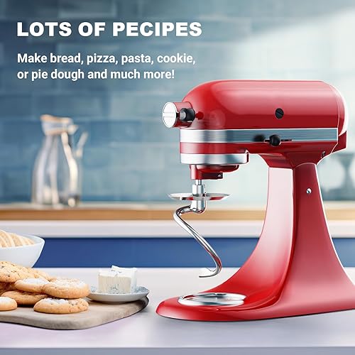 Miniatura 7 de Gancho de masa en espiral de acero inoxidable para batidora de pie Kitchenaid, 4.5 cuartos de galón 5 cuartos de galón de cabeza inclinable para