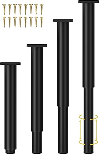 Patas ajustables de metal para muebles de 10 a 17 pulgadas, patas de gabinete de sofá Wlrrcwdttc de altura ajustable, patas de soporte de repuesto