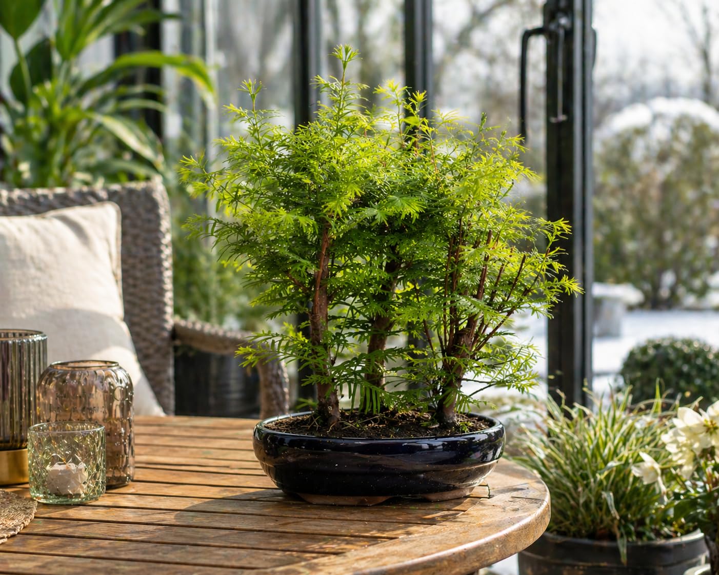Outdoor Bonsai Urweltmammutbaum (Metasequoia) ca. 30 cm – winterhart & pflegeleicht, Mini Baum für Garten, Balkon & Terrasse, dekorativer Zierbaum, robust & schnellwachsend