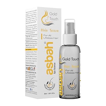 Asbah Gold Touch Hair Serum 50 ml With Argan & macadamia oil For Shine & Frizz Control