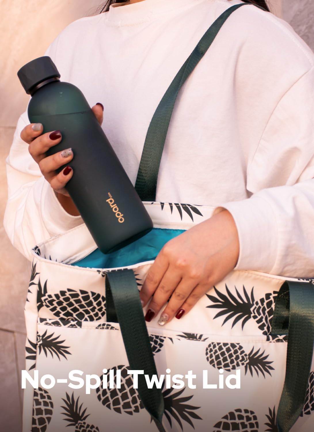 Opard Slim Pro Water Bottle 27oz, Plastic Water Bottle BPA-Free, Facetted Rubberized Grip-Texture Monocap, Leakproof Screw Top, Forest Green, Reusable for Travel School Sport Gym Hiking