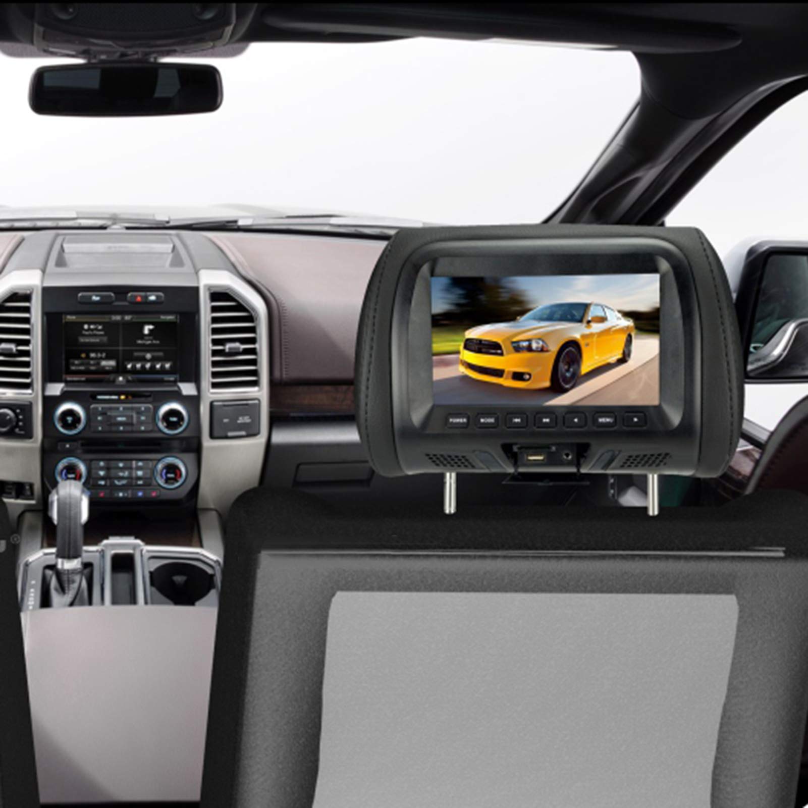 Clenp Monitor per Poggiatesta per Auto da 7 Pollici, Asta Staccabile L7M Monitor per Poggiatesta Ad Alta Definizione con Schermo LCD A LED per Intrattenimento per I Sedili Posteriori Universali