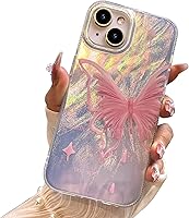 Vista 97 de I-MGAE-IN-AR - Funda compacta para iPhone 16 Pro Max con diseño de mariposa plateada brillante, a la moda, suave, delgada, de poliuretano