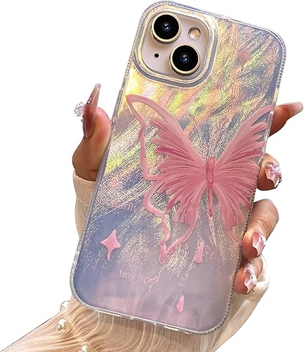 Miniatura 95 de I-MGAE-IN-AR - Funda diseñada para iPhone 12 y 12 Pro, diseño de mariposa plateada brillante, funda protectora de poliuretano termoplástico, suave,