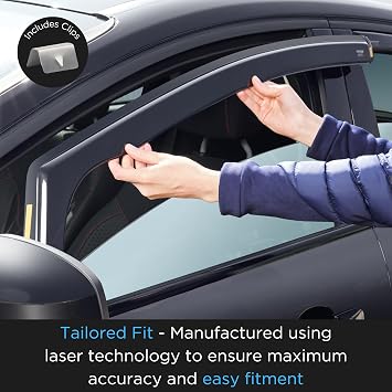 ISPEED Wind Deflectors for HYUNDAI TUCSON MK4 2020-2026 5 Door SUV 4pc Set - Keep Your Car Ventilated In Rain - Reduce Wind Turbulence - Tinted In-Channel Type