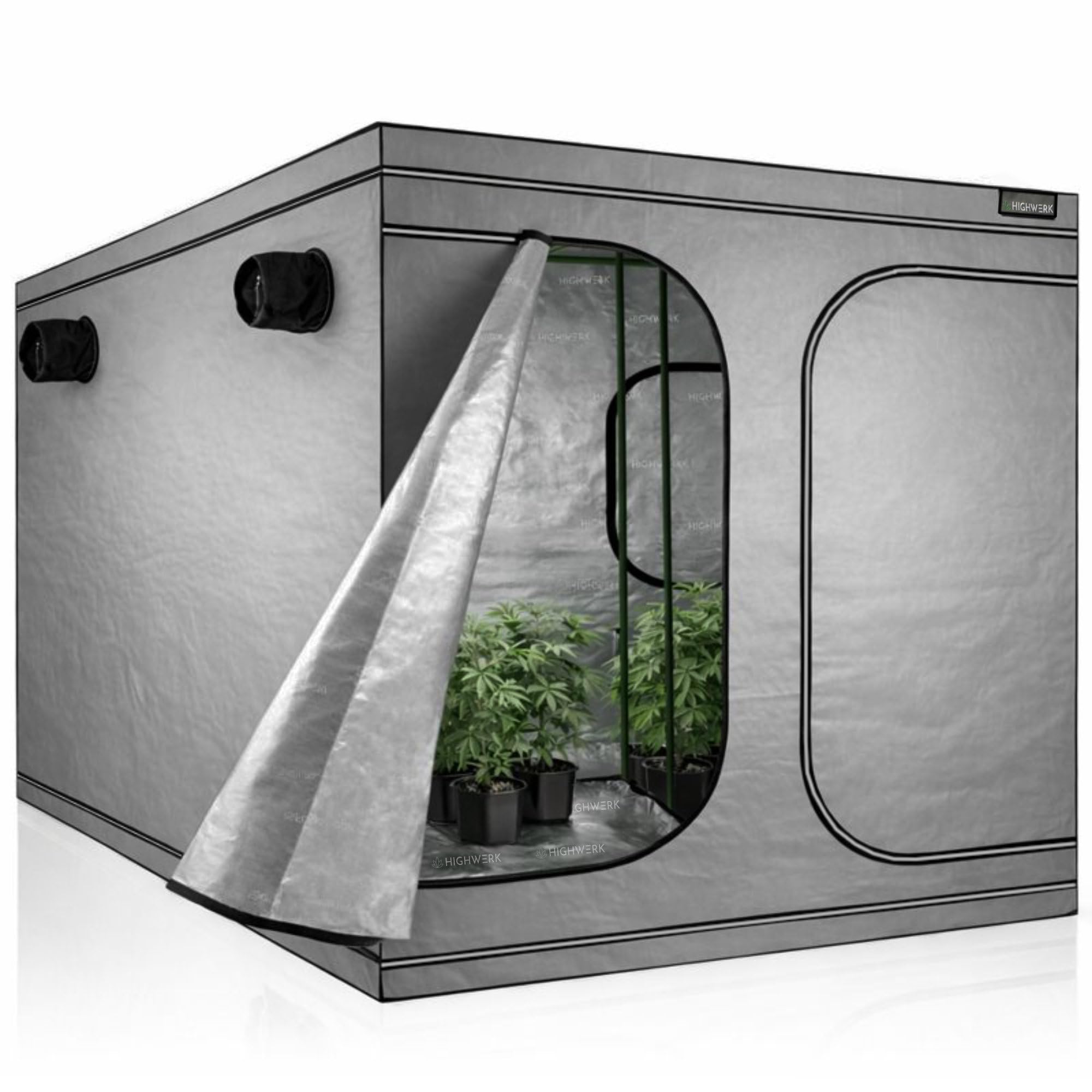 Tienda de cultivo 200 x 200 x 200 cm | cultivo casero «MyHomeGrow», gris