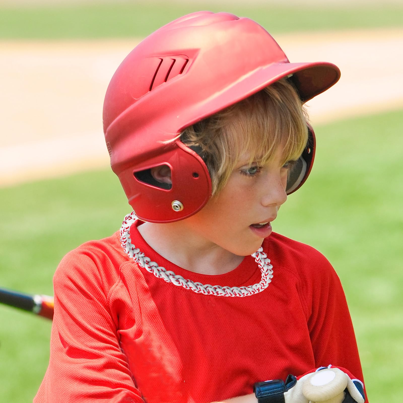 Mikovivi 3pz Collana Uomo Baseball, Poliestere Intrecciata Collana Sportiva con Colori Diversi Scegliere Accessori Sportivi di Squadra Alla Moda Tifosi Calcio Basket