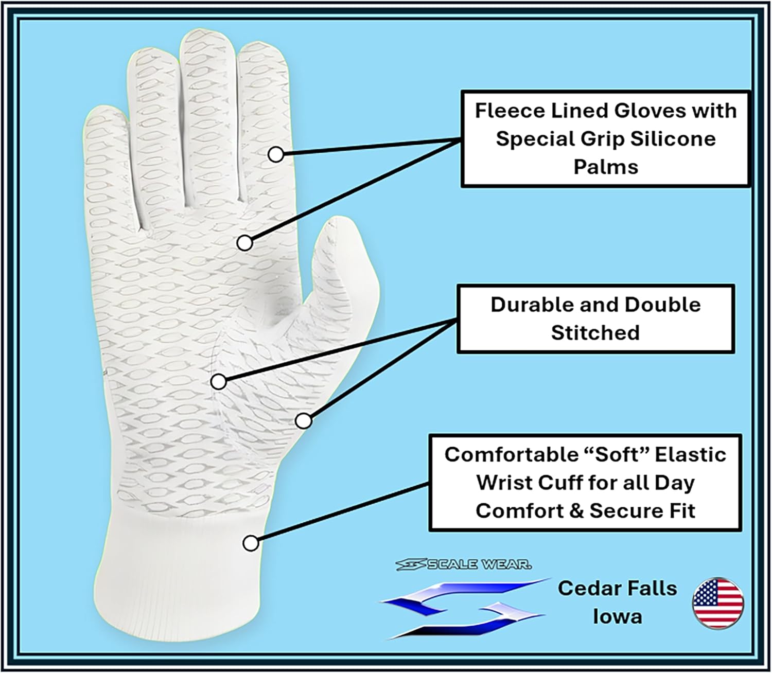 Glacier Grip Men's Winter Golf Gloves Pair – Thermal Windproof Waterproof Cold Weather Performance & Warm Hand Grip Adult