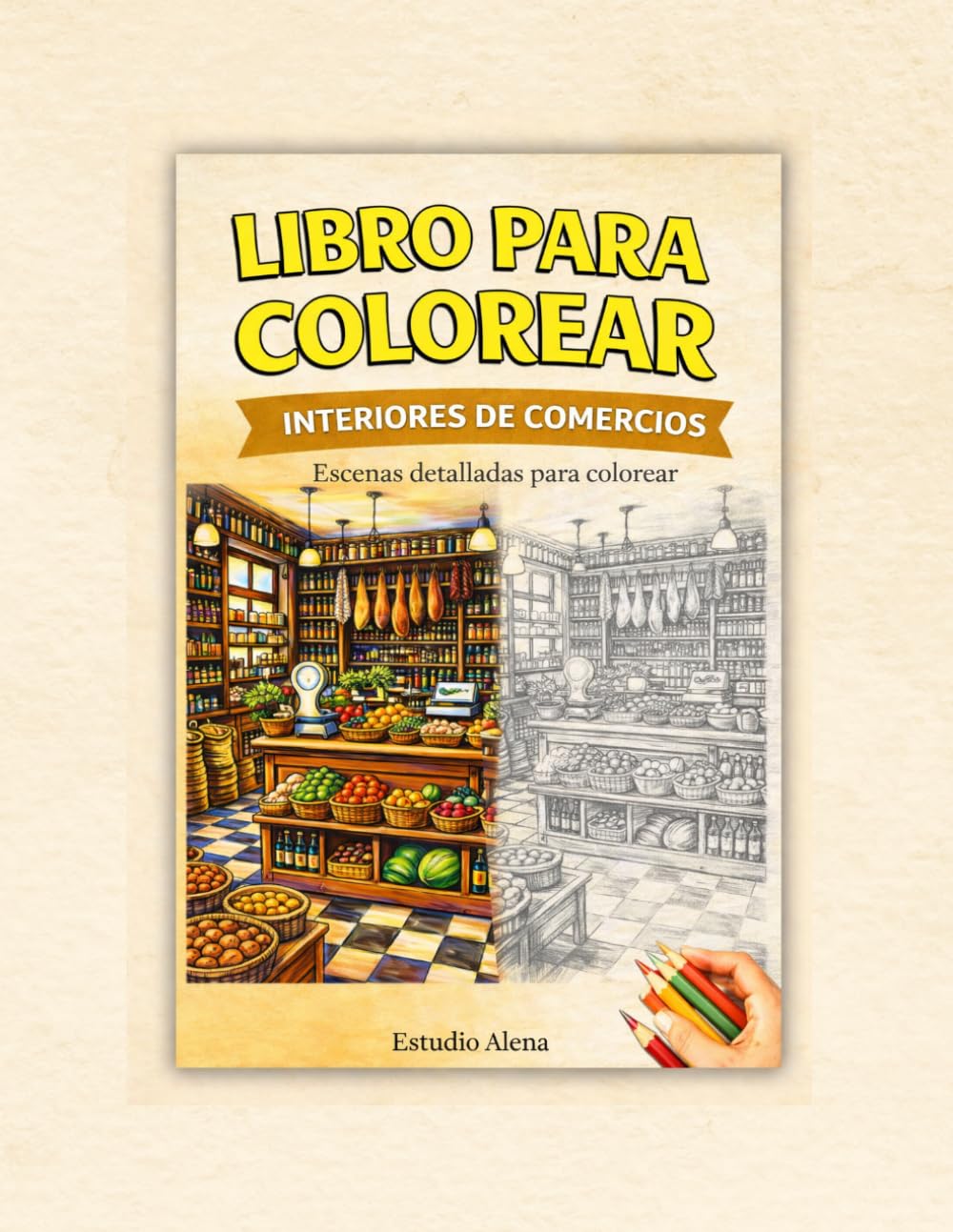 Libro para colorear: Interiores de comercios: Escenas detalladas para colorear (Colección Colorea)