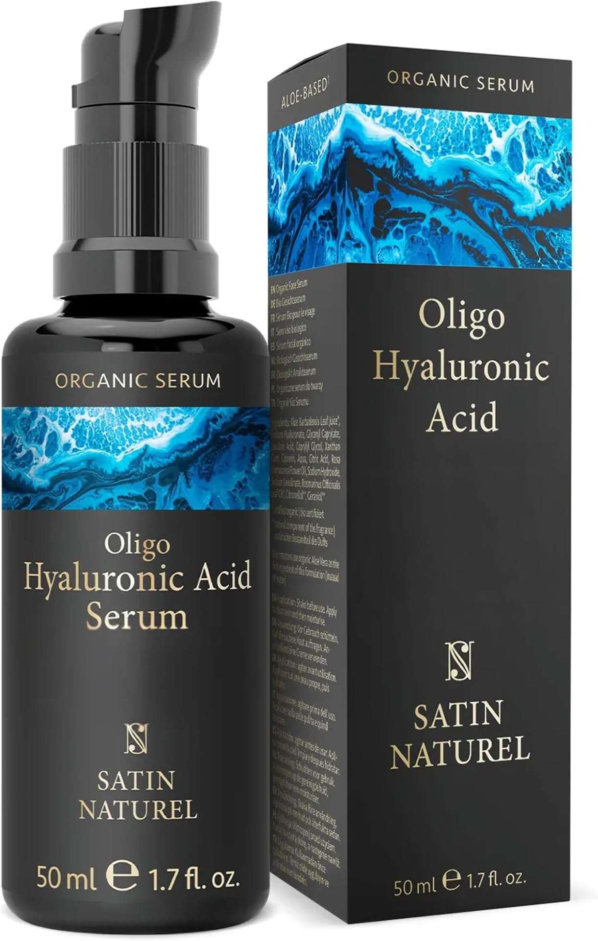 Oligo Hyaluronic Acid Serum 50ml – Collagen-Boosting Face Serum with Organic Aloe Vera for Sensitive Skin – Vegan Skincare