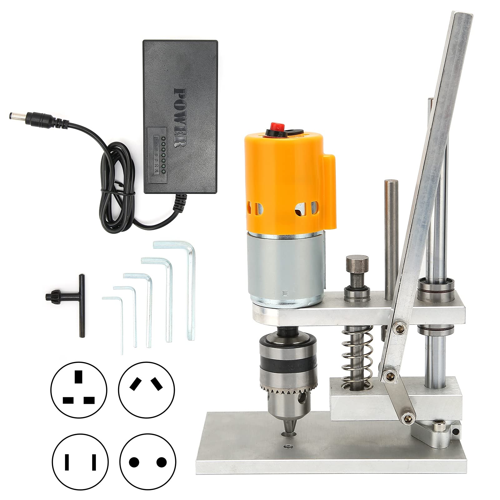Trapano a Colonna Da Banco, Motore Con Nucleo in Rame Puro Aziona Facilmente Un Piccolo Trapano a Colonna, Buona Stabilità/Resistente, Per Uso Domestico Fai Da Te (AC110‑240V)(B12 (1,5-10 mm))