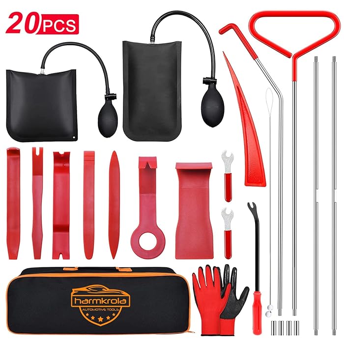 Buy harmkrola 20Pcs Professional Car Tool Kit with Air Wedge, Long