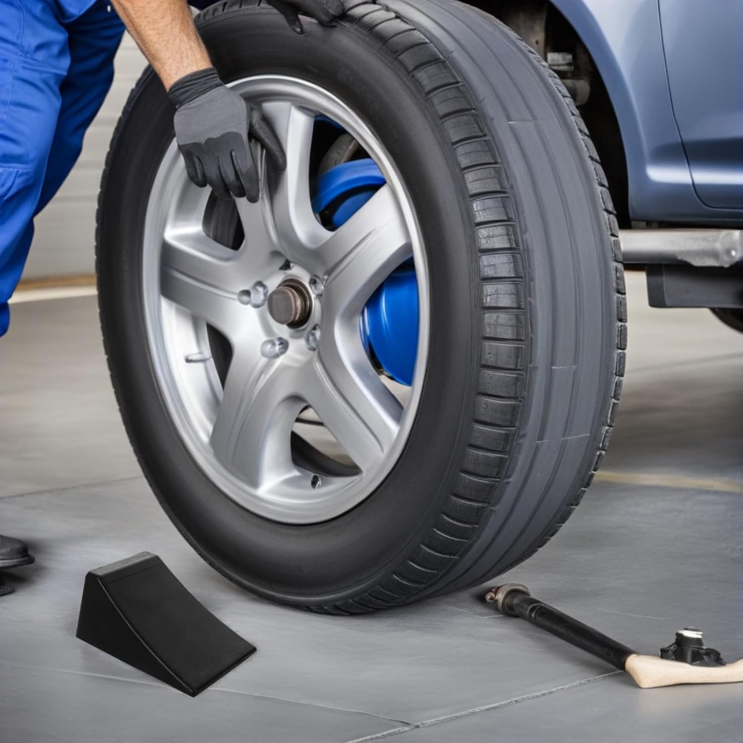 Rubber Wheel Chock Tire Chocks for Car Trailer Garage Parking Block Car Stop for Garage Stops