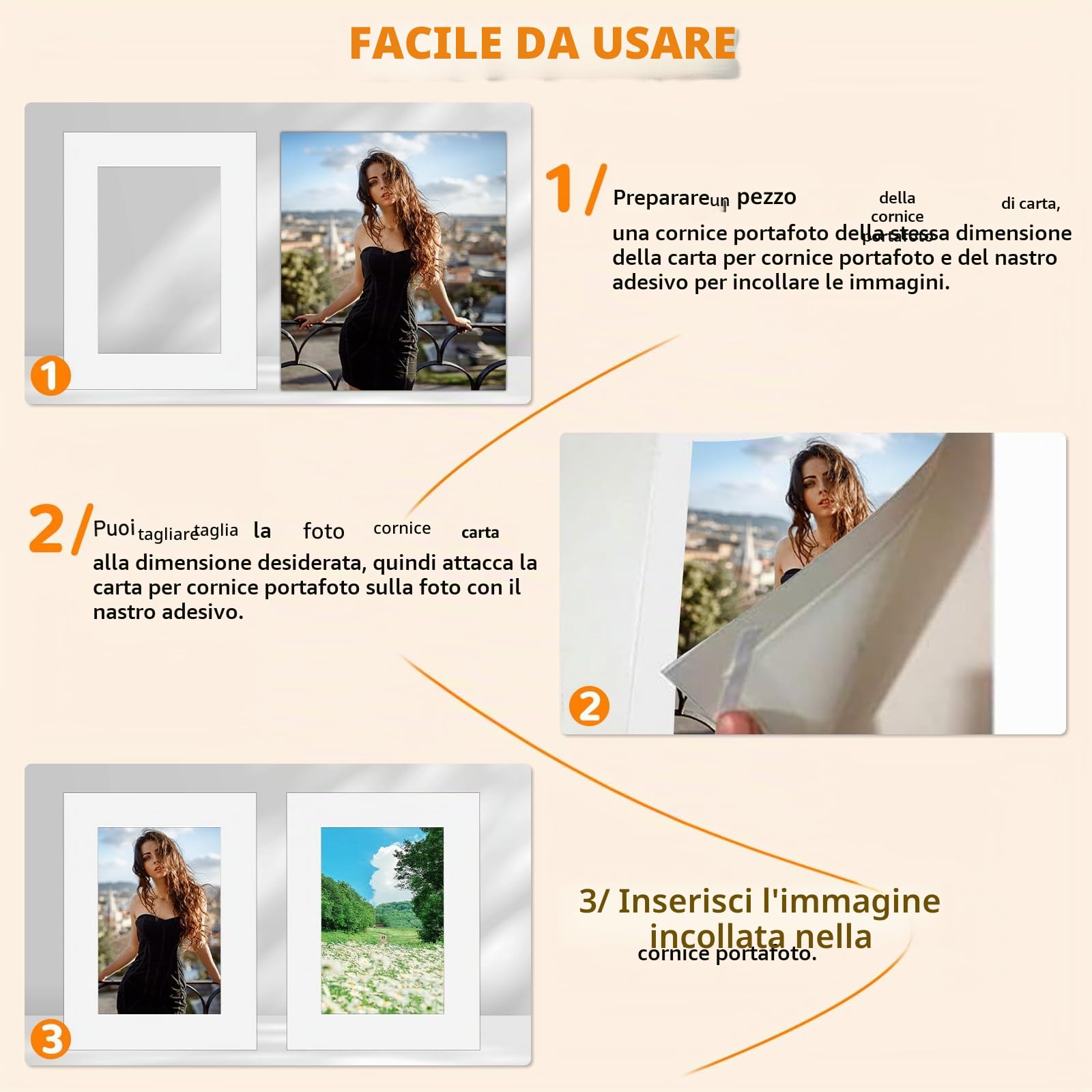 HIMOMO 15 pezzi passepartout cartone bianco, 30 x 40 cm, dimensioni esterne per interni 29,5 x 19,5 cm, presentazione e protezione di immagini e foto per foto, cartoline