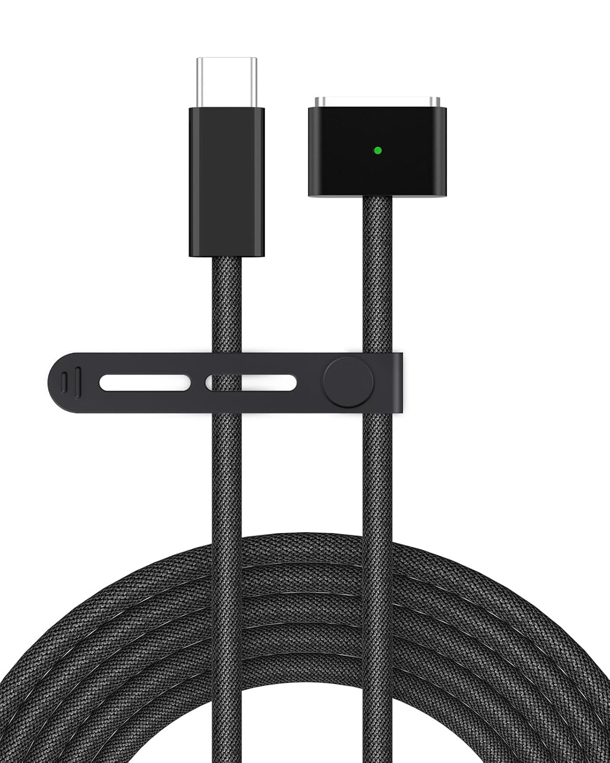 USB C to Magnetic 3 Charger Cable for MacBook Air 13.6 15 inch Mac Pro 14 16 M5 M4 M3 M2 M1 2026 2025 2024 2023 2022 2021, Braided Cord & LED, Powerful Magnetic, Original Quality, 6.6ft Space Black