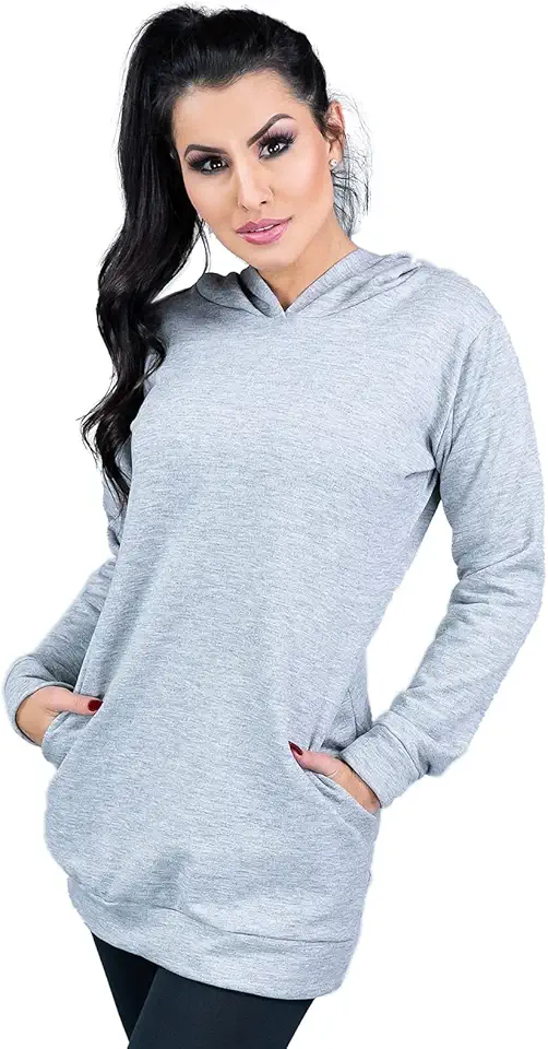 Casaco MVB Modas Feminino Moletom Flanelado Capuz