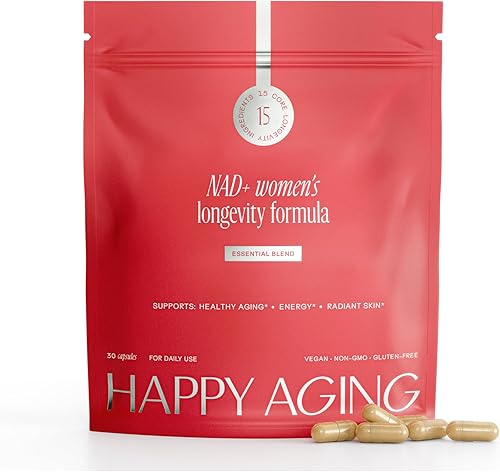 Essential Longevity Cápsulas NAD+ Super Booster & Mezcla de antioxidantes orgánicos Apoya la hidratación de la piel, la energía y el