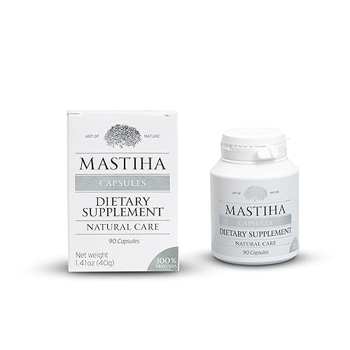 Miniatura 3 de Cápsulas de goma mastiha Mastiha de Chios 100% puras de 350 mg 90 unidades de suplemento de goma mastica de apoyo digestivo natural Vegano, libre