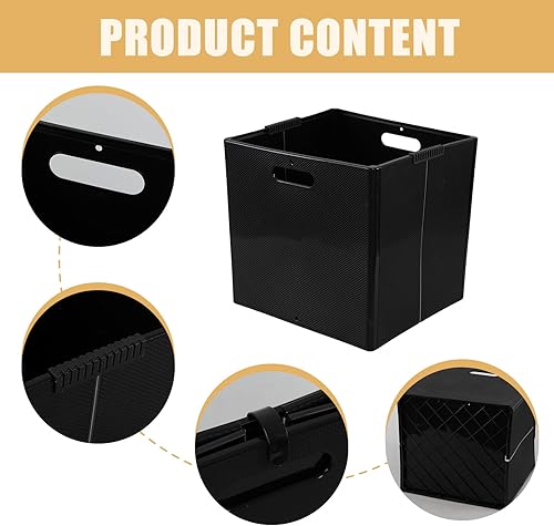 Miniatura 4 de Cubos de almacenamiento de plástico plegables grandes de 13 pulgadas, cubos de almacenamiento plegables, 4 paquetes