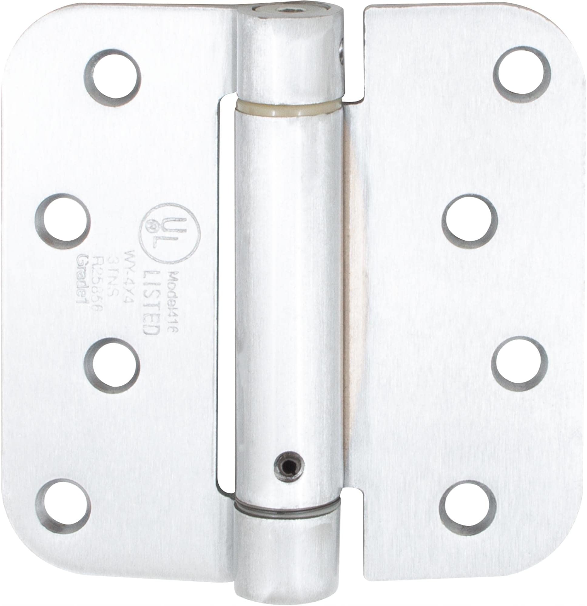 Self-Closing Door Hinge, 4 Inches, 5/8" Radius Corner, Satin Chrome by Stone Harbor Hardware