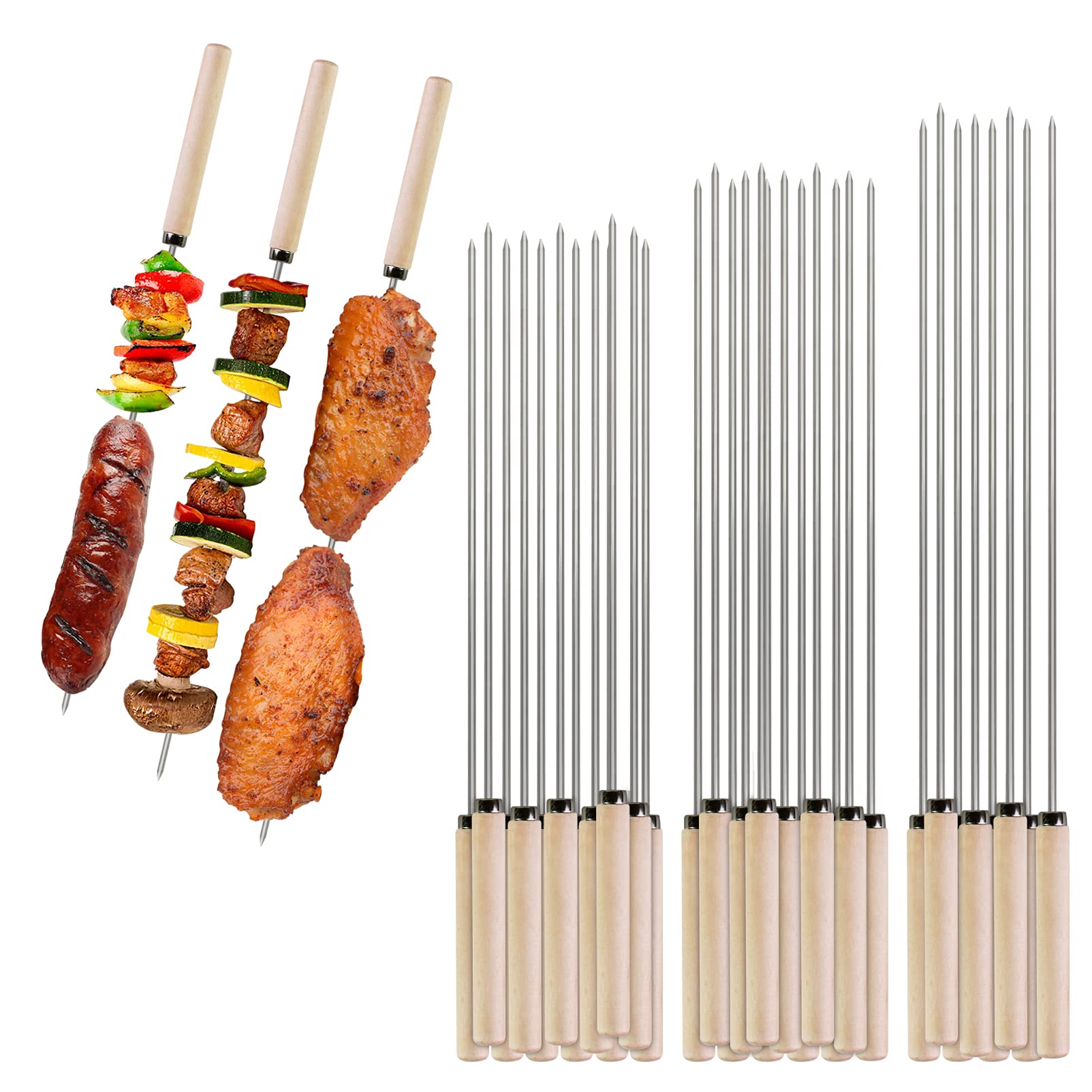 Buy WONGYEE Kabob Skewer with Wood Handle, 32 Pcs Smores Skewers for
