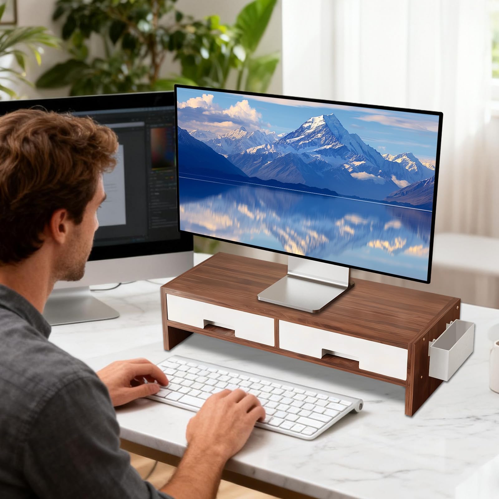 Supporto Alzamonitor Supporto Ergonomico Robusto E Estensibile | Base Da Scrivania Per Monitor Per Famiglia, , Uffici, Interno, Studio, Camera Da , Stanza, E Scrivania