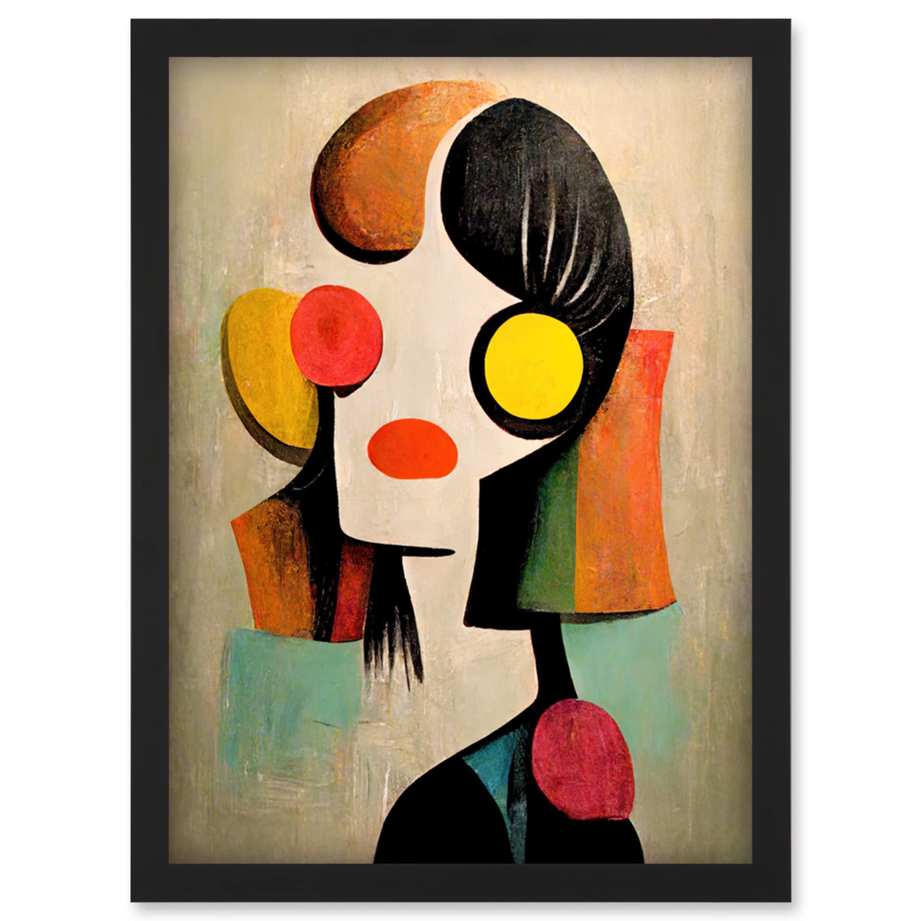 Doppelganger33 LTD Minimalist Abstract Pop Art Portrait Artwork Framed Wall Art Print A4