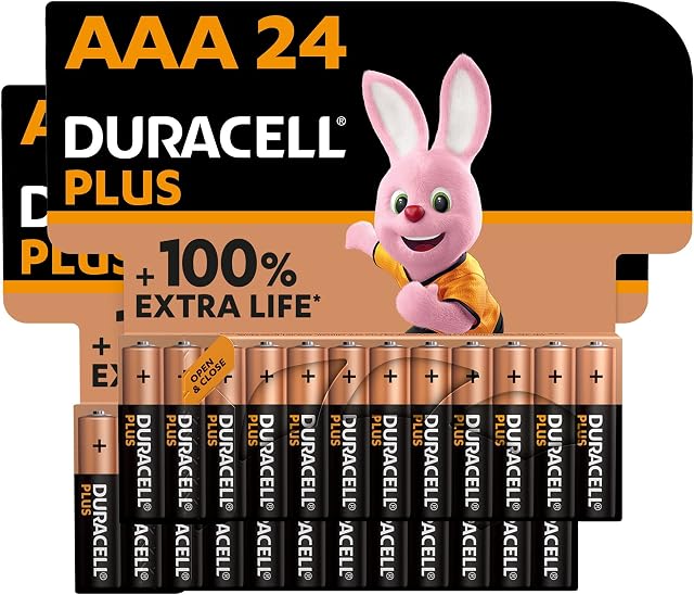 Duracell Plus AAA Alkaline Batteries [Pack of 24], 1.5V LR03 MN2400 [Amazon exclusive]