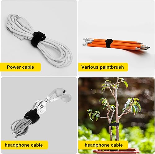 Miniatura 3 de Sujetacables reutilizables, correas de cable de sujeción de 6 pulgadas, organizador de cables multiusos de gancho y bucle, organizador de cables