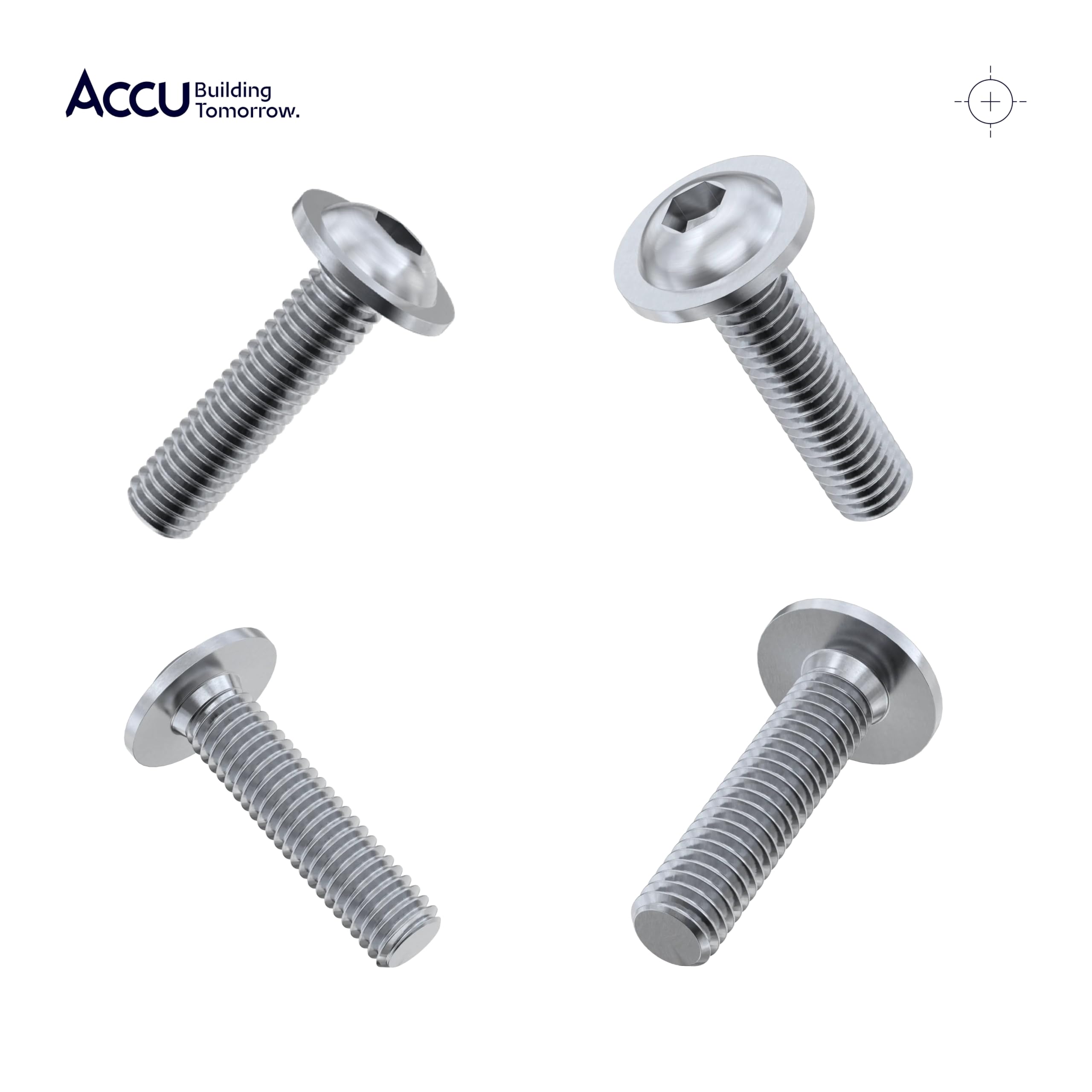 Accu - M6 x 20mm Socket Flanged Button Screws (ISO 7380-2) - Stainless Steel (A2) (Pack of 20) - Image 3