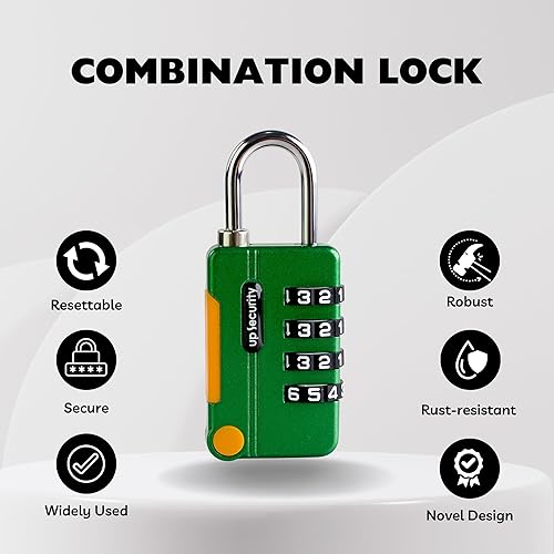 Miniatura 3 de Candado de combinación para casillero, cerradura de gimnasio con código, candado de combinación pequeña para equipaje, candado combinado para