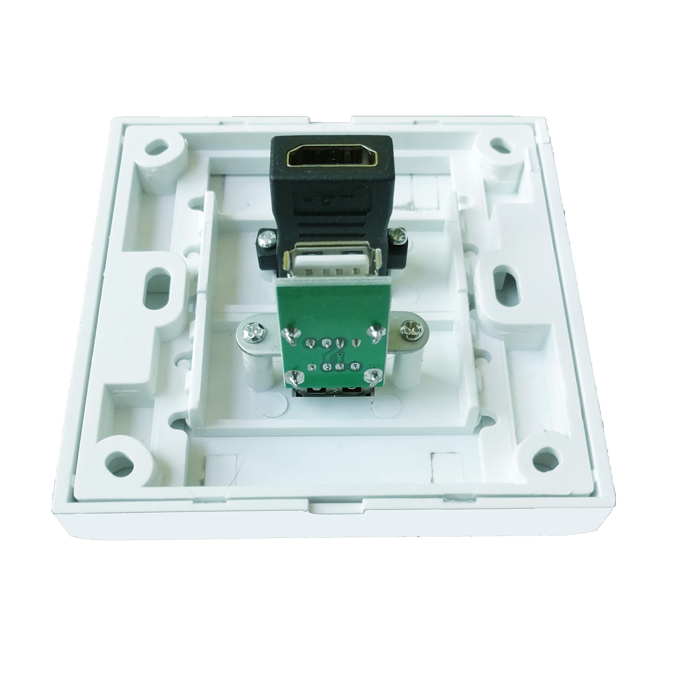 BOXNUBE Multimedia Modular Wall Face Plate with HDMI + USB Panel Sockets - White 1