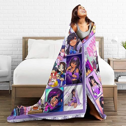 Miniatura 5 de Manta de dibujos animados para niña, súper suave, manta de franela cálida y cómoda, manta decorativa para dormitorio, sala de estar, 80 x 60 pulgadas