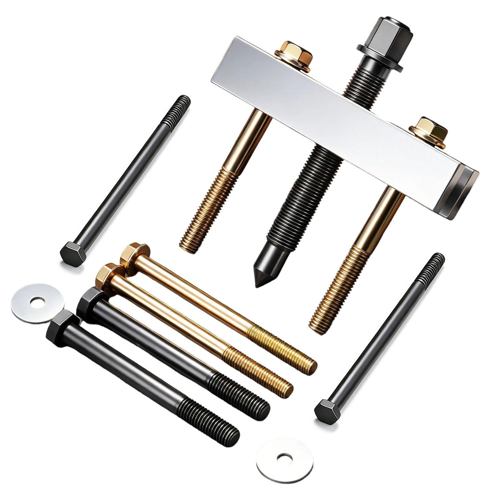 10PCS Heavy Duty Puller Crankshaft Pulley Removal Tool Set with Hexagonal Top for Enhancing Grip and Control Heavy Duty Bearing Extractor