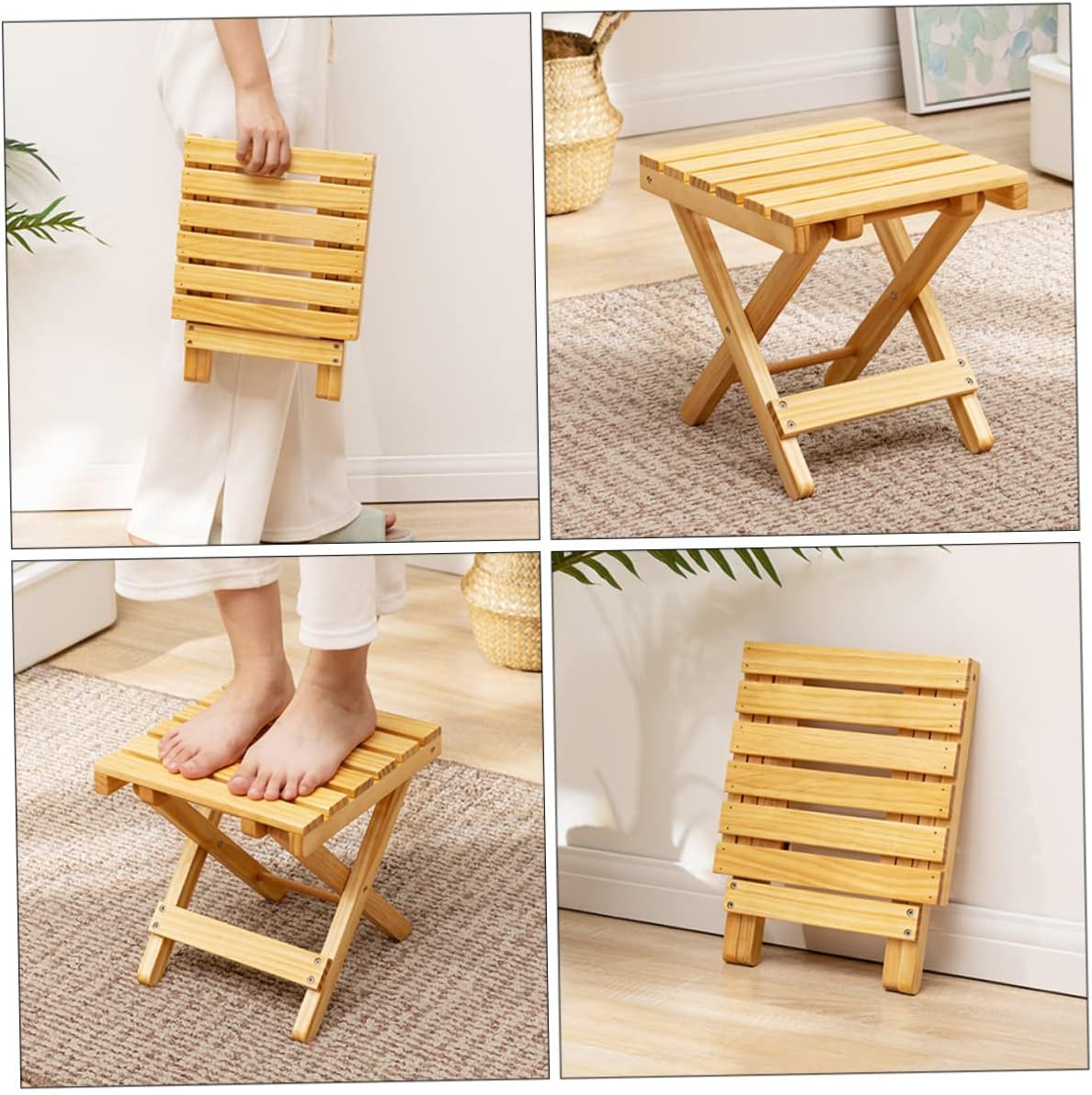 Outdoor Folding Wooden Table Portable Small Picnic Table for Camping Beach and Garden Use Sturdy and Lightweight Design for Wine and Flower Display