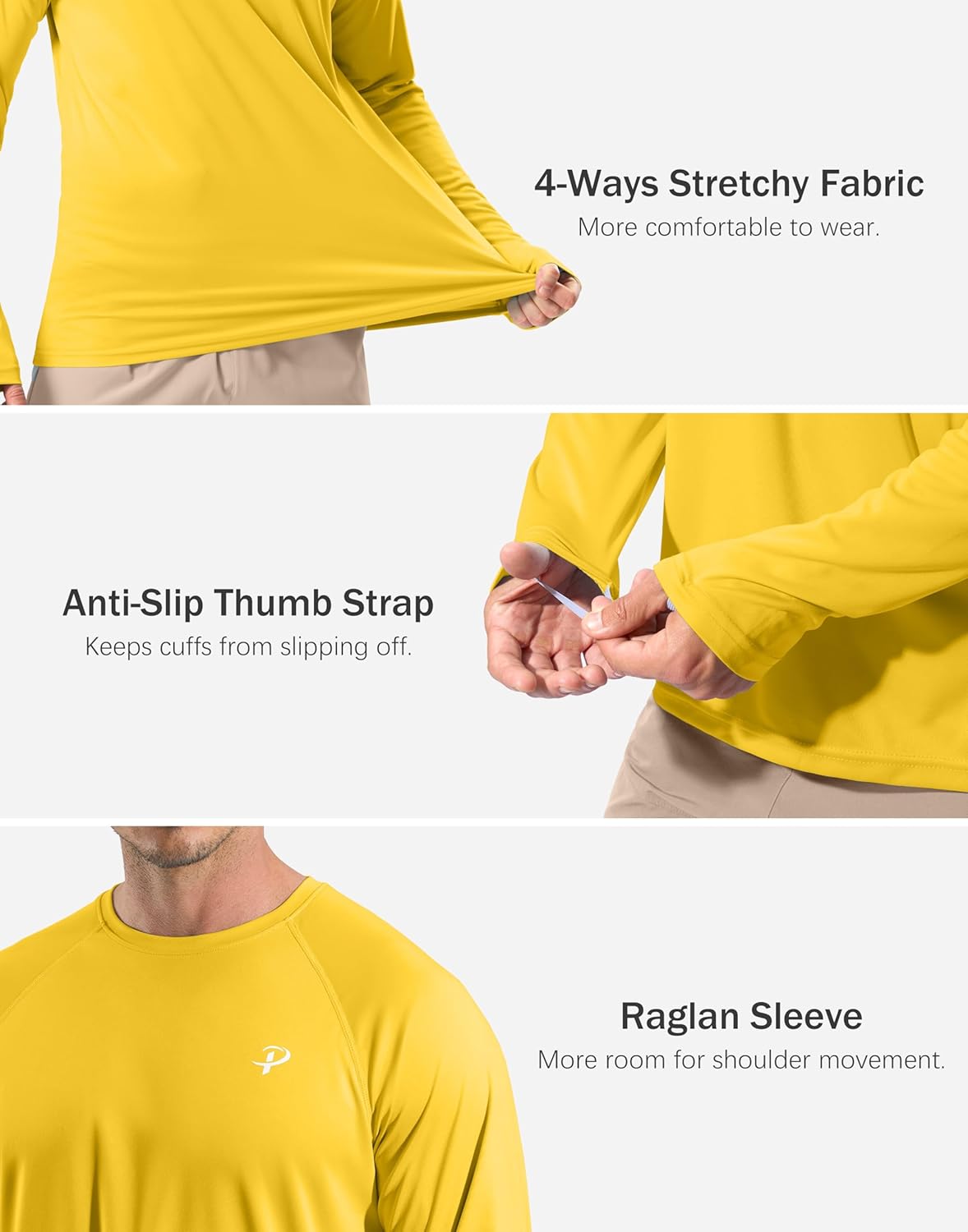 Pudolla Men's Sun Protection Shirts UV SPF UPF 50+ Rash Guard Long Sleeve Lightweight Quick Dry Brethable Swimming Fishing - Image 5