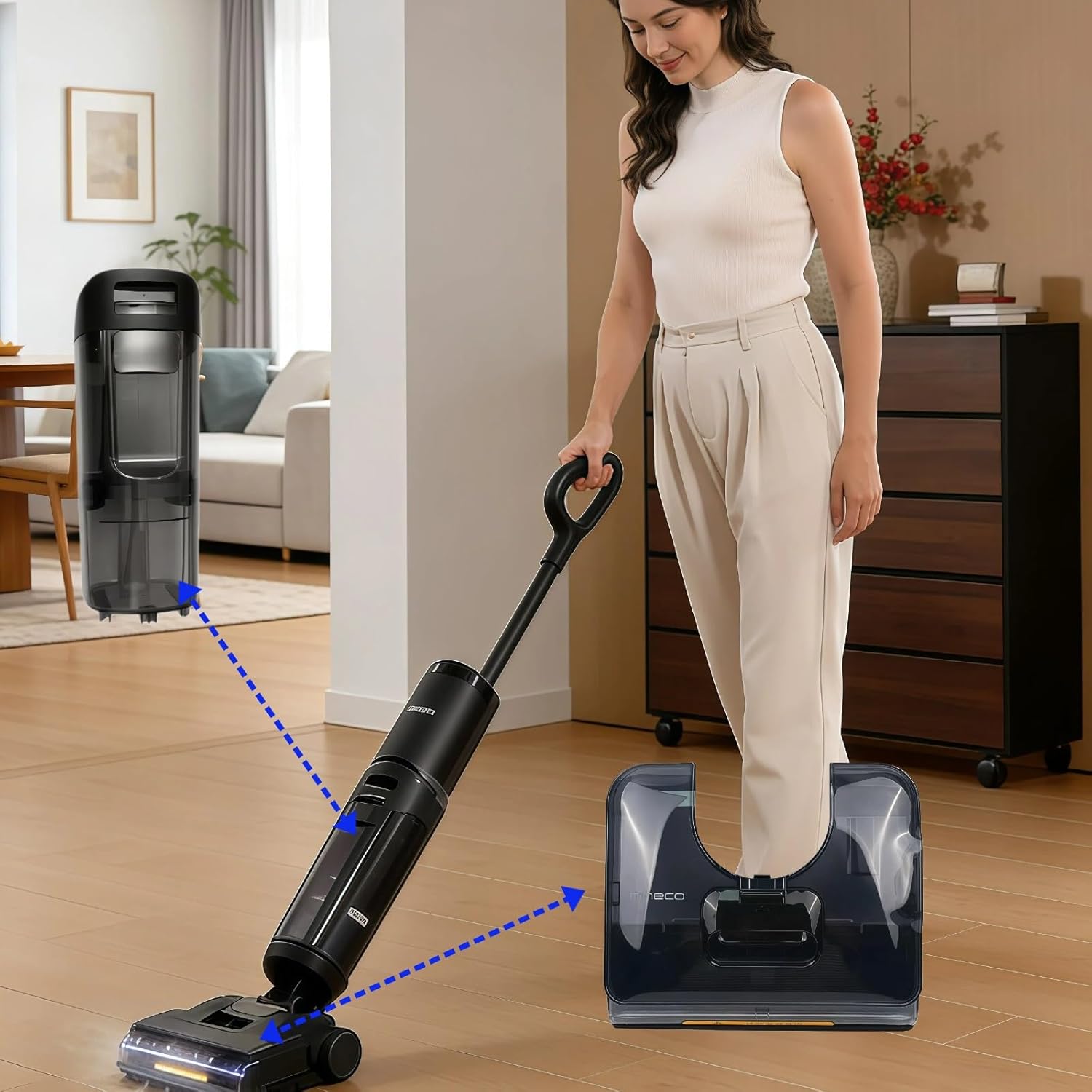 S7 Stretch Steam Component Original Clean Water Tank Compatible for Tineco Floor One S7 Stretch Steam Cordless Wet and Dry Vacuum Cleaner Replacemnt Parts(Clean Water Tank)